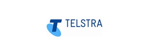 Logo: A blue 'T' in a 'lighter blue circle, next to 'TELSTRA' in dark blue text