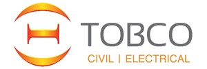 Logo: a large stylised orange eye next to 'TOBCO' in large grey text, above 'Civil | Electrical' in yellow text