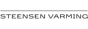 Logo: 'STEENSEN VARMING' in black text, under a thin, black, horizontal line