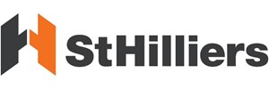 Logo: A black and orange letter 'H' next to bold black text 'St Hilliers'