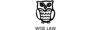 logo: A stylised image of an owl, above the text 'WISE LAW'