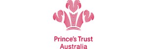 Logo: A red tri-pointed logo resembling the simplified silhouette of the crest of HRH the Prince of Wales, above the red text 'Prince's Trust Australia'