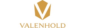 logo: A gold shild with a cut out letter 'V' above the gold text 'VALENHOLD' 