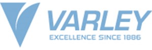 Logo: a light blue letter 'V' next to the large light blue text 'VARLEY' above smaller light blue text 'Excellence since 1886'