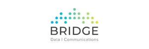 Bridge data communications text on the right with lime green dots on the left 