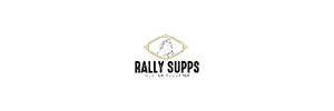 Rally supps text in black with tougher together below in black/ Two hands shaking above