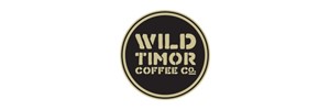 Wild Timor Coffee Co text in gold with black circle background 