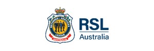 RSL Coat of Arms with servicemen and women and RSL Australia text to the right