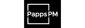 Papps PM in white with black background