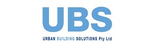 UBS letters in blight blue with smaller text underneath, Urban Building Solutions Pty Ltd