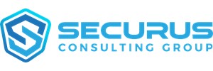 Securus consulting group in blue capitals. Blue shield with letter 'S' on the left. 