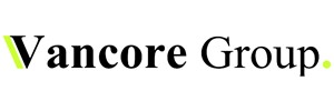 Vancore Group in bold black text. Fluorescent green accent beside letter 'V' an full stop at the end. 