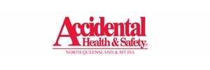 Accidental in bold red text, health & safety below in smaller font, North Qld & Mt Isa in smaller red below 