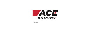 ACE Training in black with 3 red horizontal lines to the left. RTO:21716