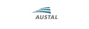 Austal in black with blue horizontal lines above