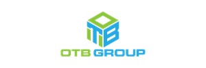 OTB in green text, Group in blue. Image of cube with letters OTB above in green and blue 