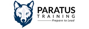 Paratus Training in black text.  Prepare to lead in smaller black text below. Image of wolf on the right. 