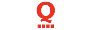 Capital letter Q in red with 4 dots underneath 