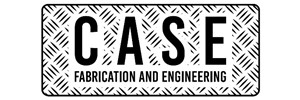 CASE Fabrication and engineering on checker plate background