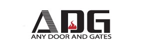 ADG in black text. Any door and gates below in black 