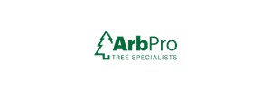 ArbPro Tree Specialists in green with outline of pine tree