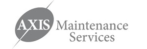 AXIS Maintenance Services in grey with oval background over the word AXIS