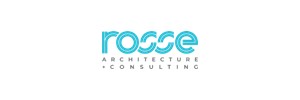 rosse in turquoise letters. Architecture + consulting below in grey 