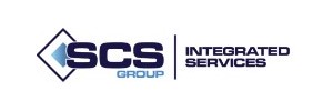 SCS Group in blue text with Integrated Services to the right. Blue diamond on the left 