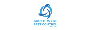 South-West Pest Control in blue text. Blue swoosh circle image above 