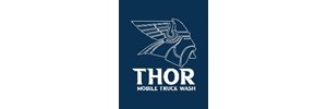 Thor Mobile truck wash in white text with image of Thor Knight above 