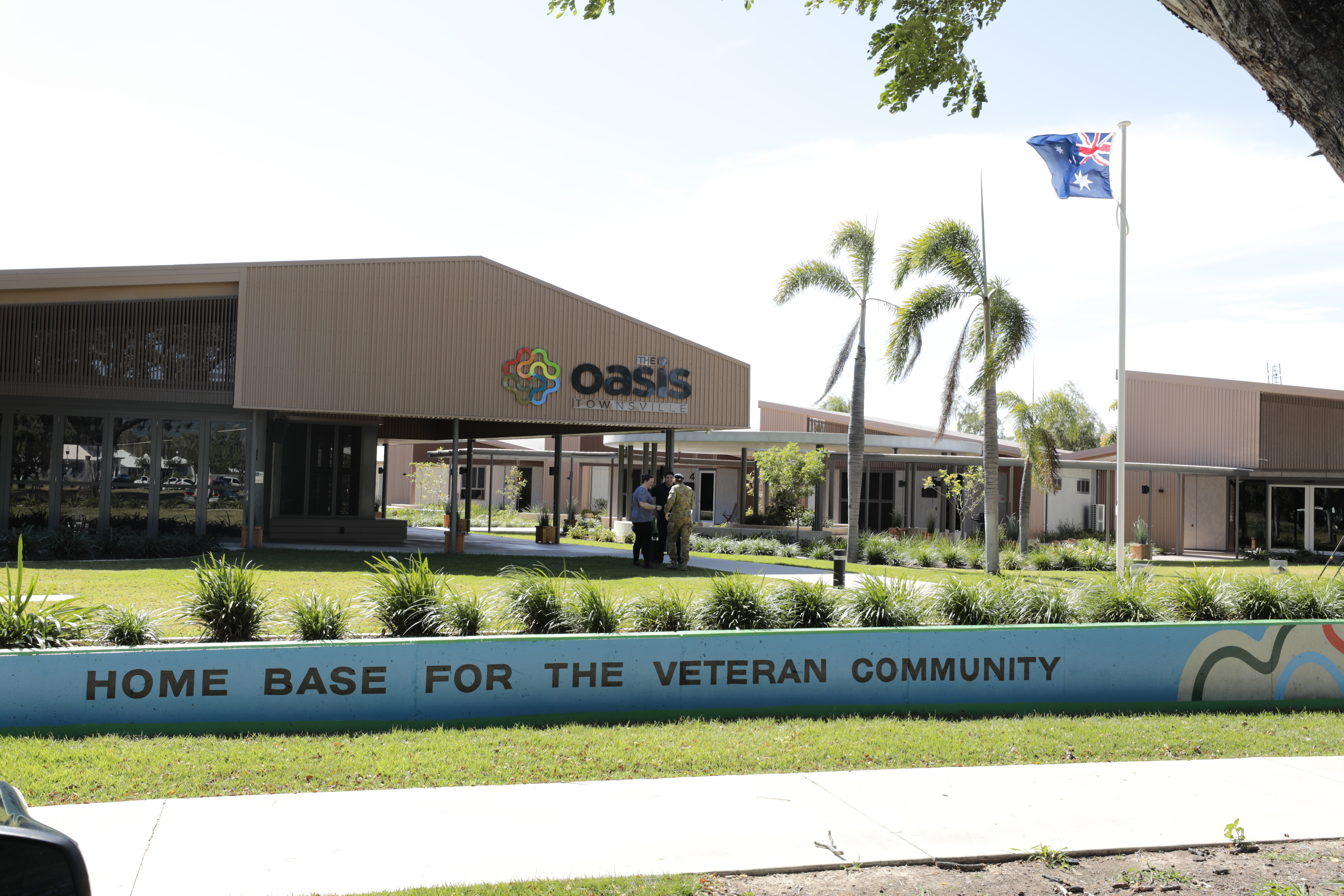 Exterior shot of The Oasis Townsville's building: Home base for the veteran community