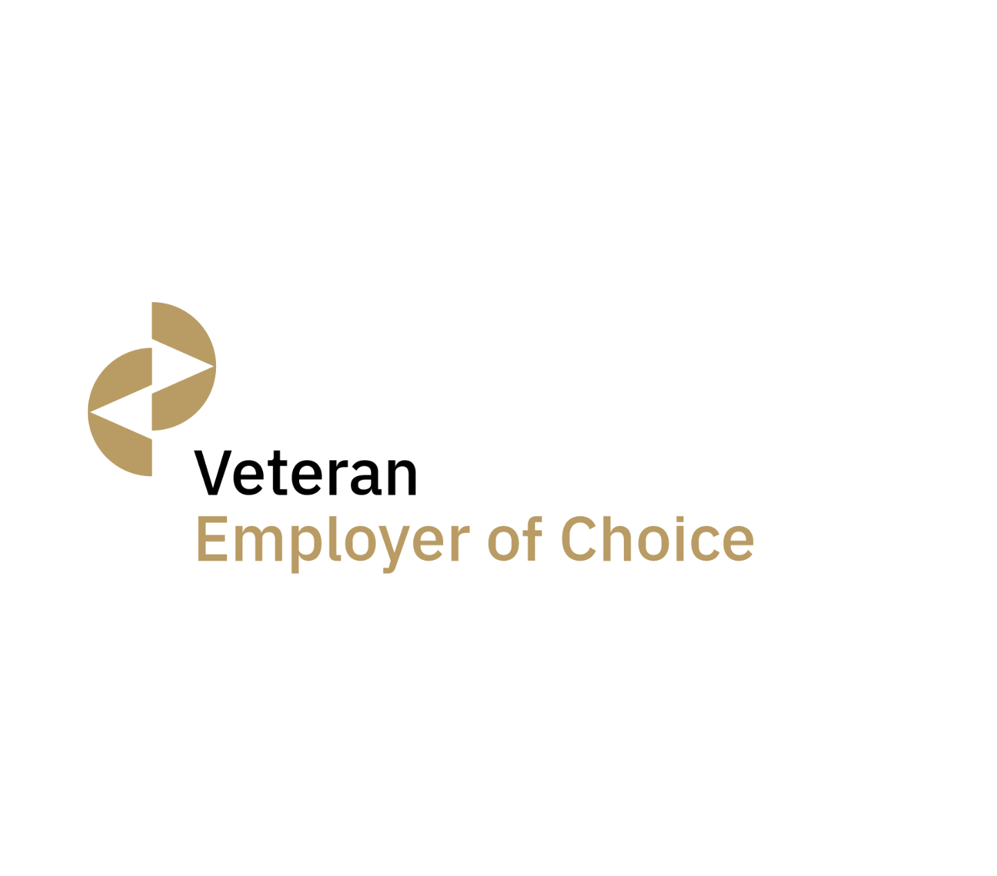 Black and gold Veteran Employer of Choice logo